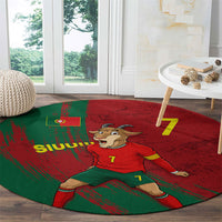 Portugal Football Round Carpet Goat Number 7 Greatest Of All Time Abstract Grunge