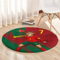 Portugal Football Round Carpet Goat Number 7 Greatest Of All Time Abstract Grunge