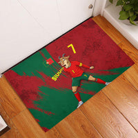 Portugal Football Rubber Doormat Goat Number 7 Greatest Of All Time Abstract Grunge