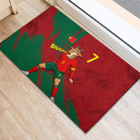 Portugal Football Rubber Doormat Goat Number 7 Greatest Of All Time Abstract Grunge