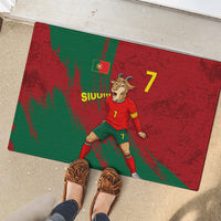 Portugal Football Rubber Doormat Goat Number 7 Greatest Of All Time Abstract Grunge