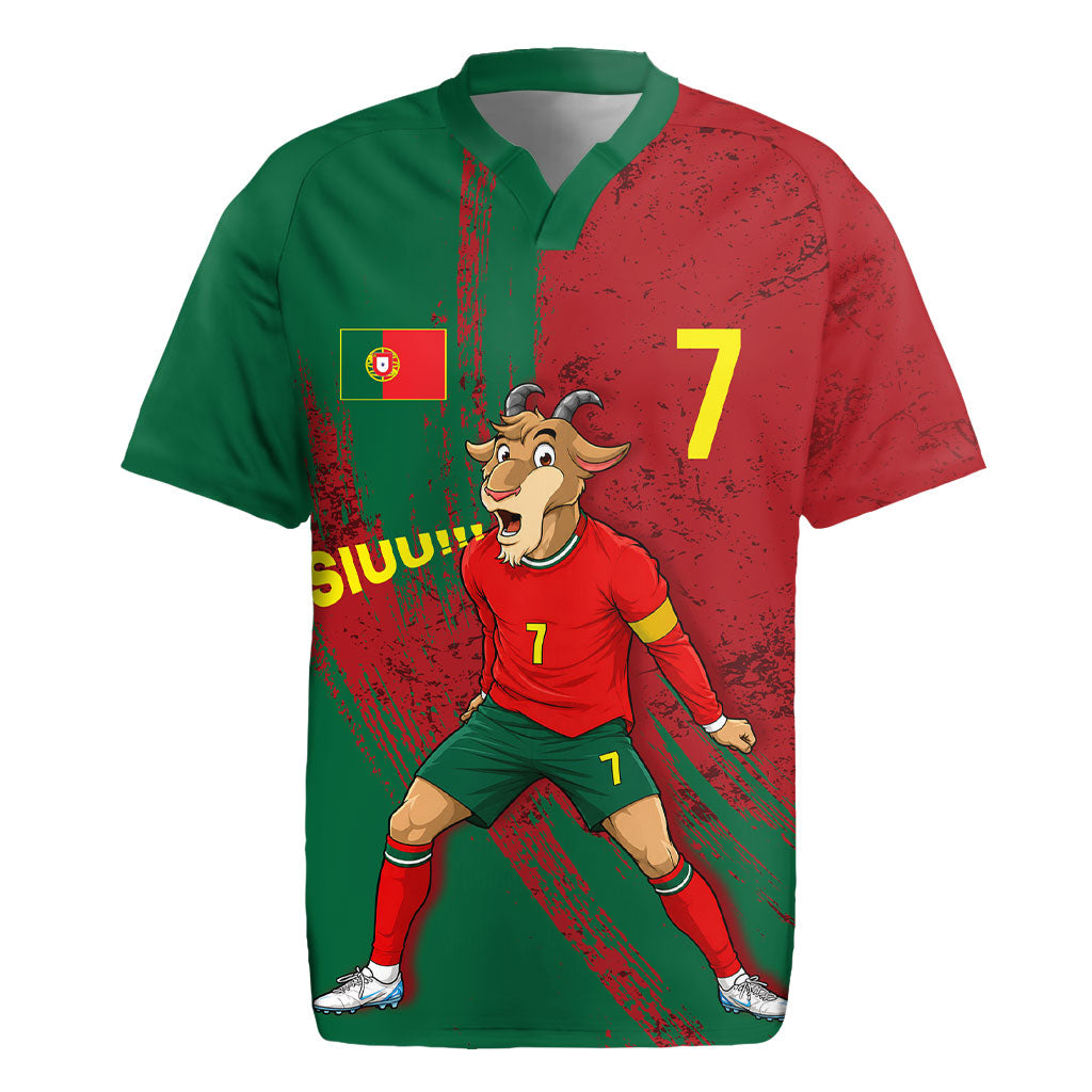 Portugal Football Rugby Jersey Goat Number 7 Greatest Of All Time Abstract Grunge