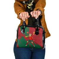 Portugal Football Shoulder Handbag Goat Number 7 Greatest Of All Time Abstract Grunge