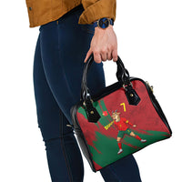 Portugal Football Shoulder Handbag Goat Number 7 Greatest Of All Time Abstract Grunge