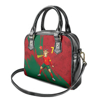 Portugal Football Shoulder Handbag Goat Number 7 Greatest Of All Time Abstract Grunge