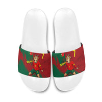 Portugal Football Slide Sandals Goat Number 7 Greatest Of All Time Abstract Grunge