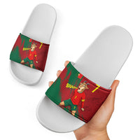 Portugal Football Slide Sandals Goat Number 7 Greatest Of All Time Abstract Grunge