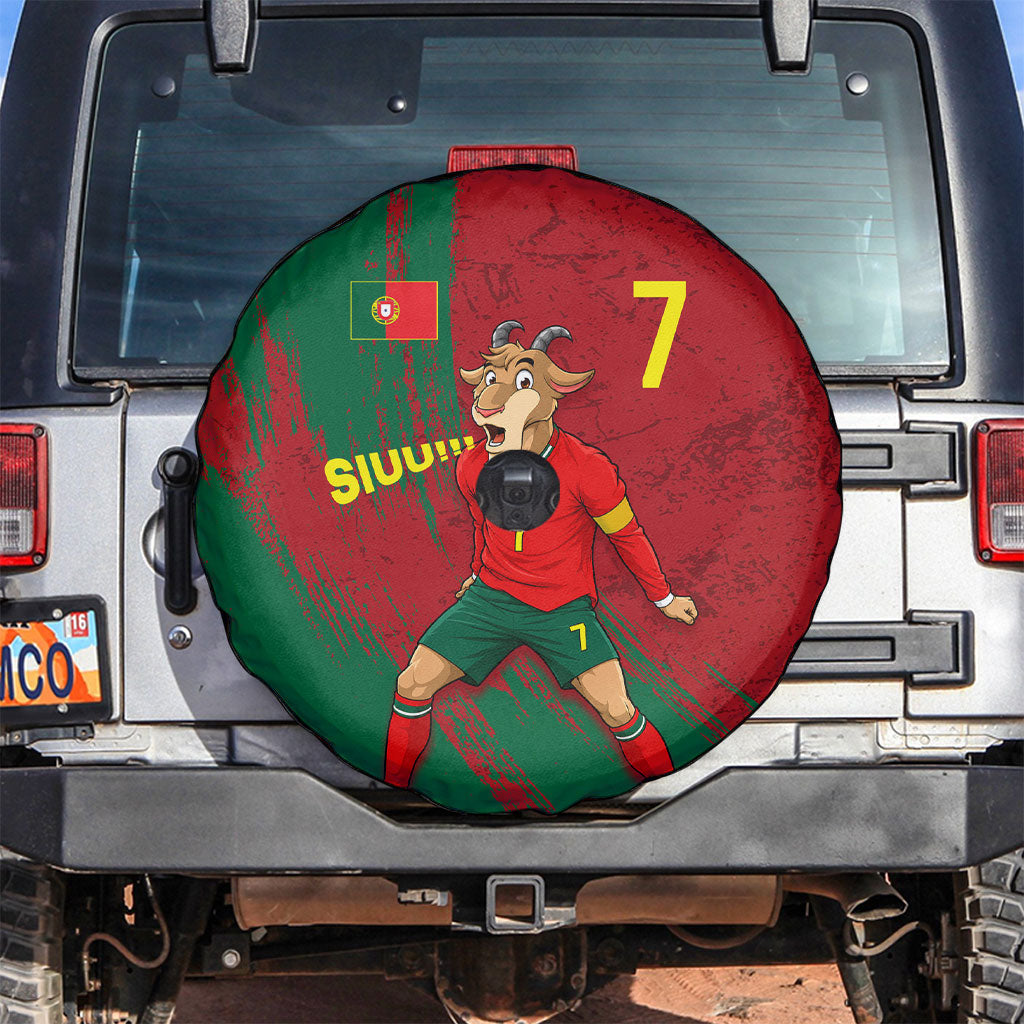 Portugal Football Spare Tire Cover Goat Number 7 Greatest Of All Time Abstract Grunge