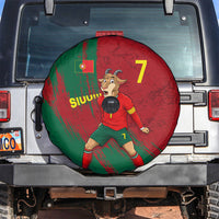 Portugal Football Spare Tire Cover Goat Number 7 Greatest Of All Time Abstract Grunge
