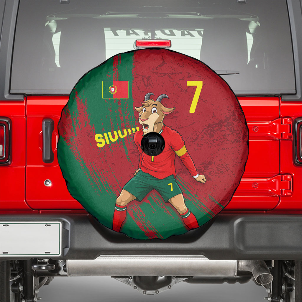Portugal Football Spare Tire Cover Goat Number 7 Greatest Of All Time Abstract Grunge