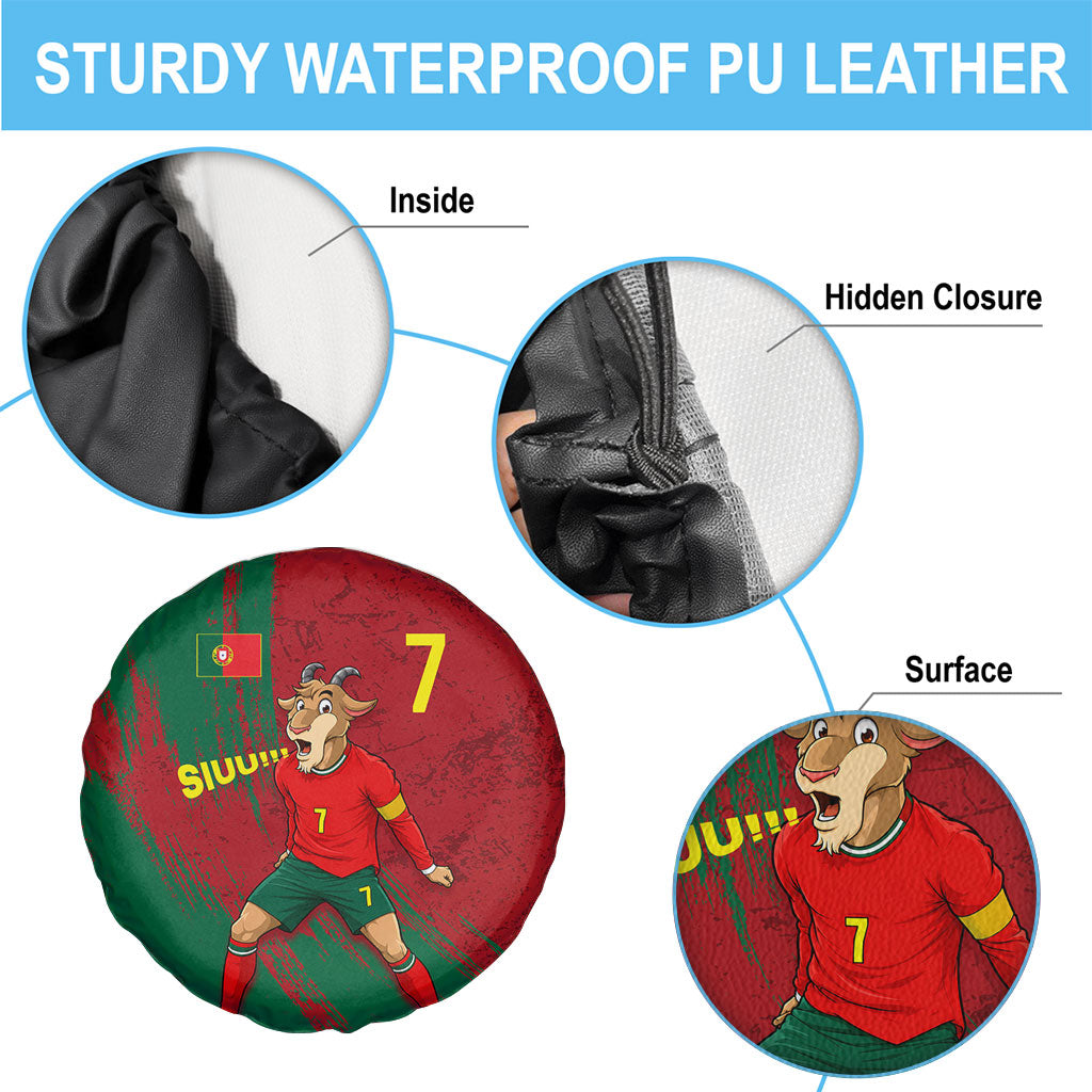 Portugal Football Spare Tire Cover Goat Number 7 Greatest Of All Time Abstract Grunge
