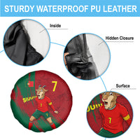 Portugal Football Spare Tire Cover Goat Number 7 Greatest Of All Time Abstract Grunge