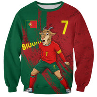 Portugal Football Sweatshirt Goat Number 7 Greatest Of All Time Abstract Grunge