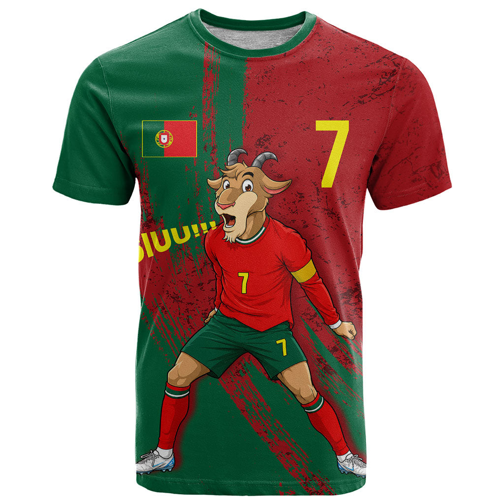 Portugal Football T Shirt Goat Number 7 Greatest Of All Time Abstract Grunge