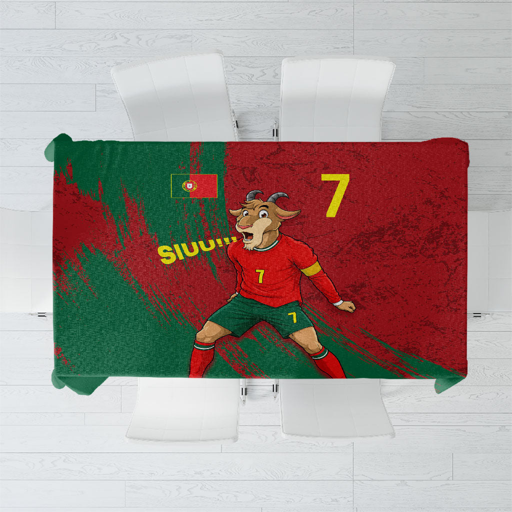 Portugal Football Tablecloth Goat Number 7 Greatest Of All Time Abstract Grunge