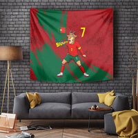Portugal Football Tapestry Goat Number 7 Greatest Of All Time Abstract Grunge