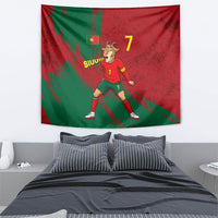 Portugal Football Tapestry Goat Number 7 Greatest Of All Time Abstract Grunge