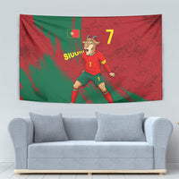 Portugal Football Tapestry Goat Number 7 Greatest Of All Time Abstract Grunge