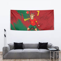 Portugal Football Tapestry Goat Number 7 Greatest Of All Time Abstract Grunge