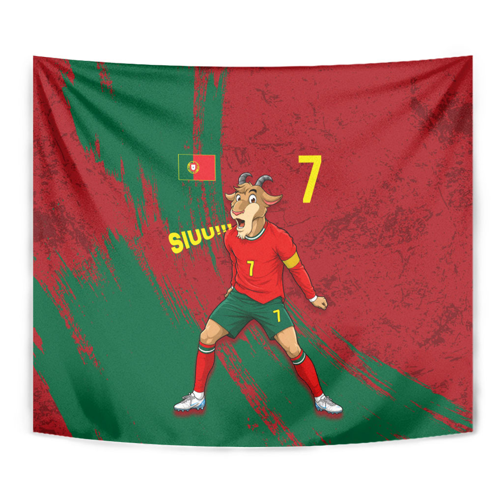 Portugal Football Tapestry Goat Number 7 Greatest Of All Time Abstract Grunge