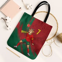 Portugal Football Tote Bag Goat Number 7 Greatest Of All Time Abstract Grunge