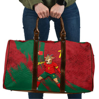 Portugal Football Travel Bag Goat Number 7 Greatest Of All Time Abstract Grunge
