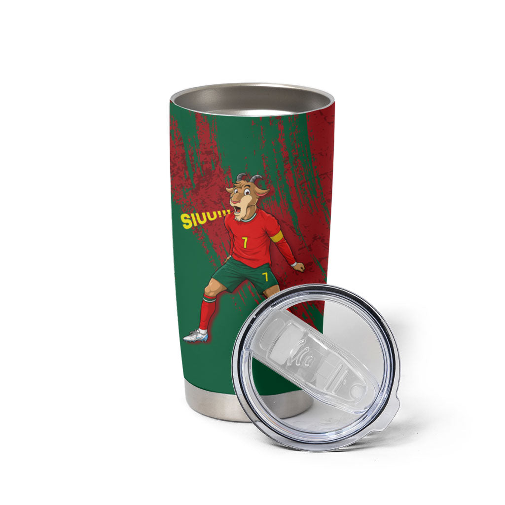 Portugal Football Tumbler Cup Goat Number 7 Greatest Of All Time Abstract Grunge