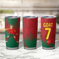 Portugal Football Tumbler Cup Goat Number 7 Greatest Of All Time Abstract Grunge