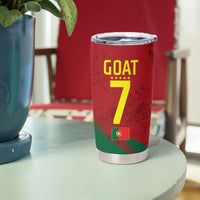 Portugal Football Tumbler Cup Goat Number 7 Greatest Of All Time Abstract Grunge
