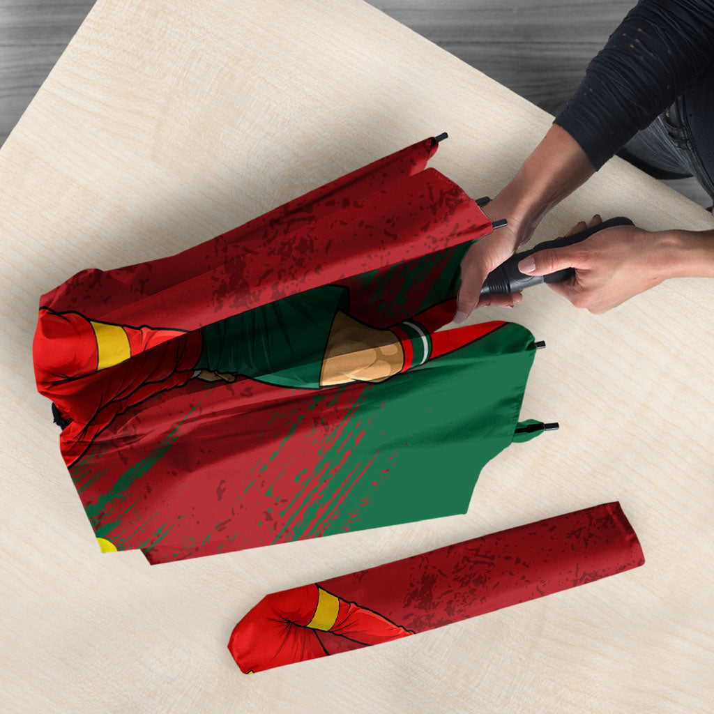 Portugal Football Umbrella Goat Number 7 Greatest Of All Time Abstract Grunge