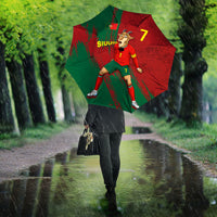 Portugal Football Umbrella Goat Number 7 Greatest Of All Time Abstract Grunge