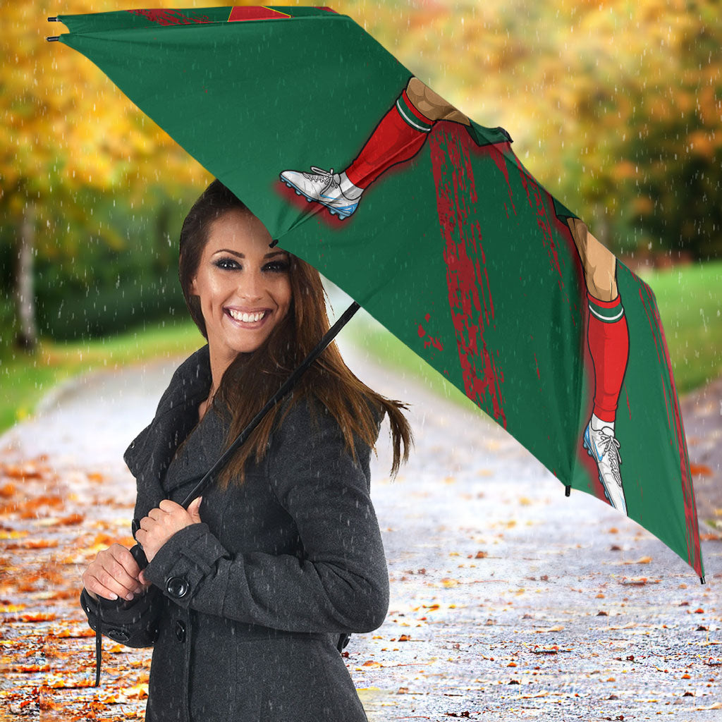 Portugal Football Umbrella Goat Number 7 Greatest Of All Time Abstract Grunge