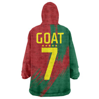 Portugal Football Wearable Blanket Hoodie Goat Number 7 Greatest Of All Time Abstract Grunge