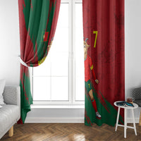 Portugal Football Window Curtain Goat Number 7 Greatest Of All Time Abstract Grunge