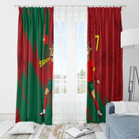 Portugal Football Window Curtain Goat Number 7 Greatest Of All Time Abstract Grunge
