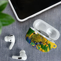 Brazil Independence Day AirPods Case Roaring Jaguar Christ Redeemer Tropical Floral