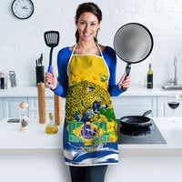 Brazil Independence Day Apron Roaring Jaguar Christ Redeemer Tropical Floral