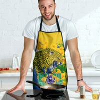 Brazil Independence Day Apron Roaring Jaguar Christ Redeemer Tropical Floral