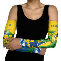 Brazil Independence Day Arm Sleeves Roaring Jaguar Christ Redeemer Tropical Floral
