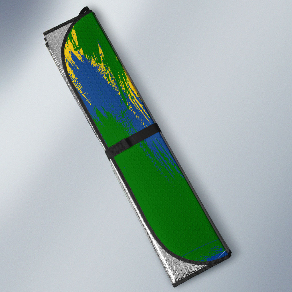 Brazil Independence Day Auto Sun Shade Roaring Jaguar Christ Redeemer Tropical Floral