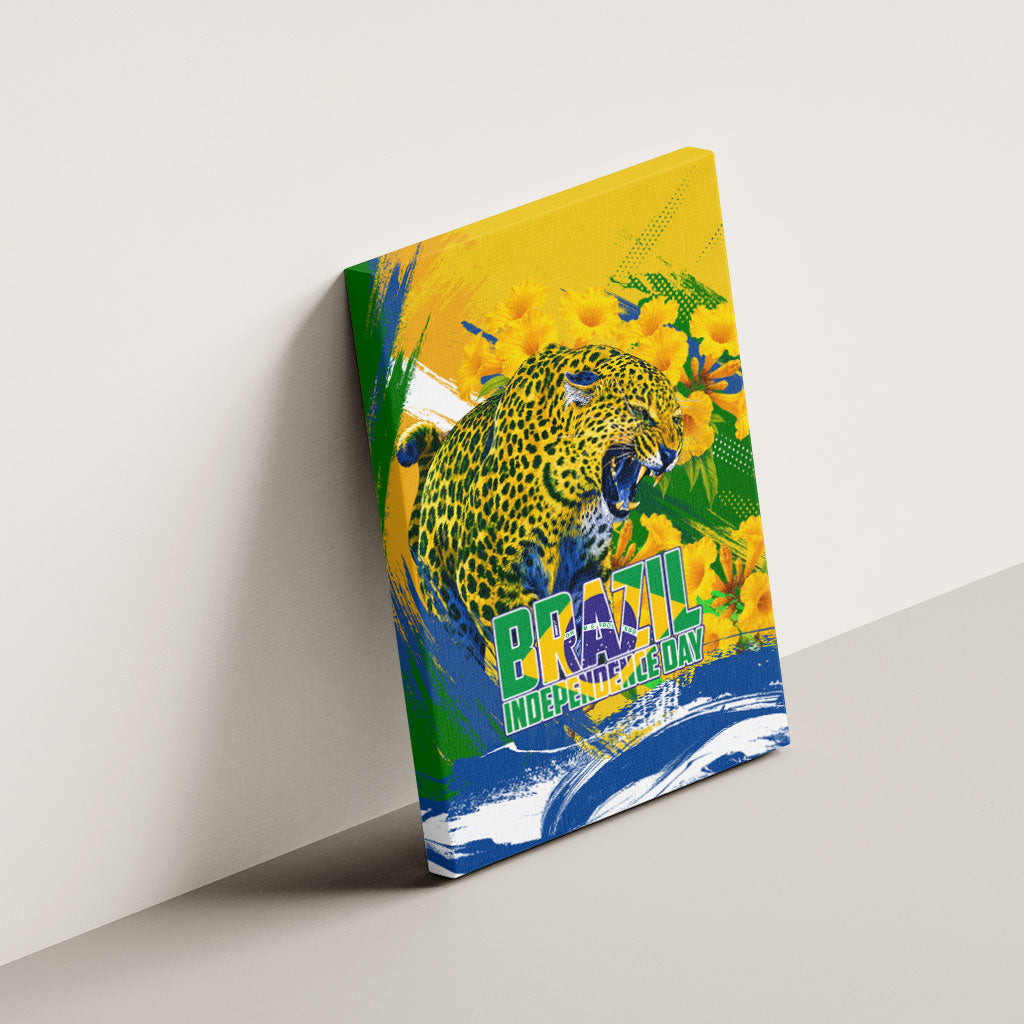 Brazil Independence Day Canvas Wall Art Roaring Jaguar Christ Redeemer Tropical Floral