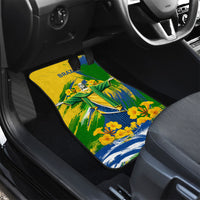 Brazil Independence Day Car Mats Roaring Jaguar Christ Redeemer Tropical Floral