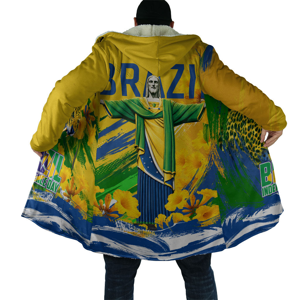 Brazil Independence Day Cloak Roaring Jaguar Christ Redeemer Tropical Floral