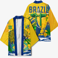 Brazil Independence Day Kimono Roaring Jaguar Christ Redeemer Tropical Floral
