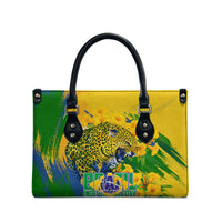 Brazil Independence Day Leather Bag Roaring Jaguar Christ Redeemer Tropical Floral