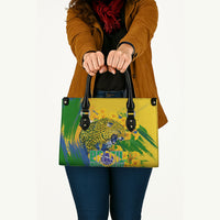 Brazil Independence Day Leather Bag Roaring Jaguar Christ Redeemer Tropical Floral