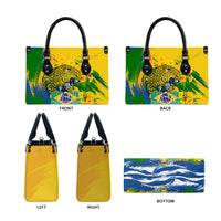 Brazil Independence Day Leather Bag Roaring Jaguar Christ Redeemer Tropical Floral
