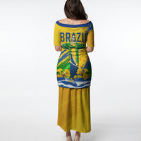 Brazil Independence Day Puletasi Roaring Jaguar Christ Redeemer Tropical Floral