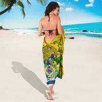 Brazil Independence Day Sarong Roaring Jaguar Christ Redeemer Tropical Floral