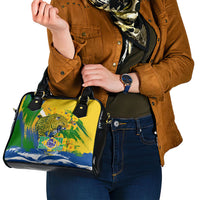 Brazil Independence Day Shoulder Handbag Roaring Jaguar Christ Redeemer Tropical Floral